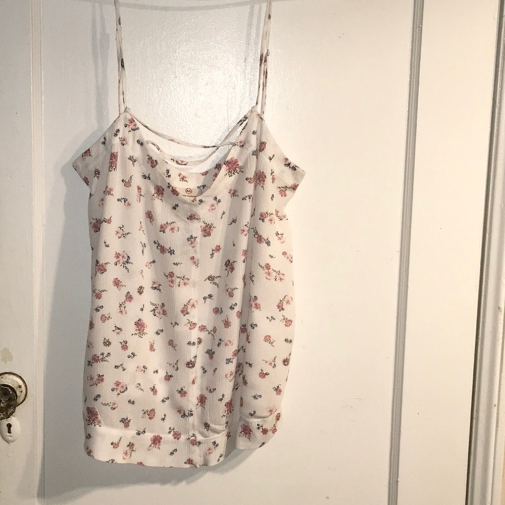 AG, floral spaghetti stripes blouse